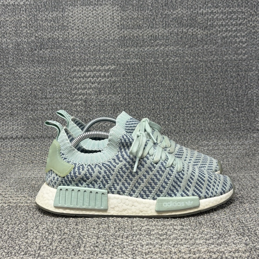 Adidas NMD R1 STLT Primeknit CQ2031 Women's 9 Ash Green Raw Steel Boost Shoes